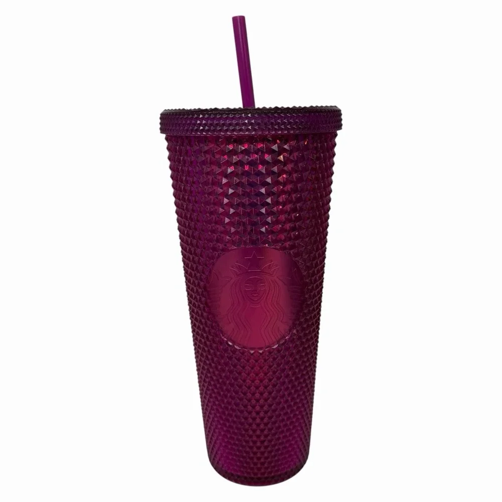Starbucks Tumbler 24oz Purple Studded Reusable Venti Cold Cup With Straw‎